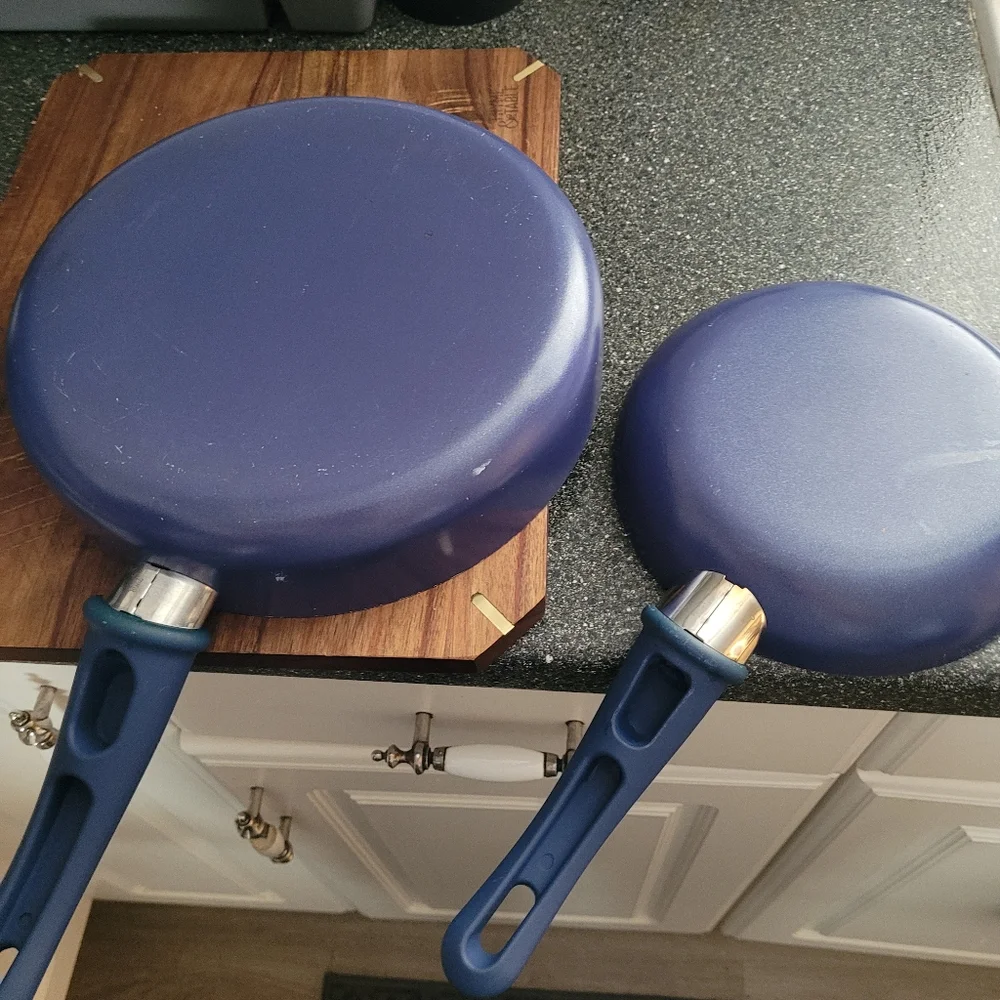 Green Life Ceramic Fry Pan 2 piece Set In Blue